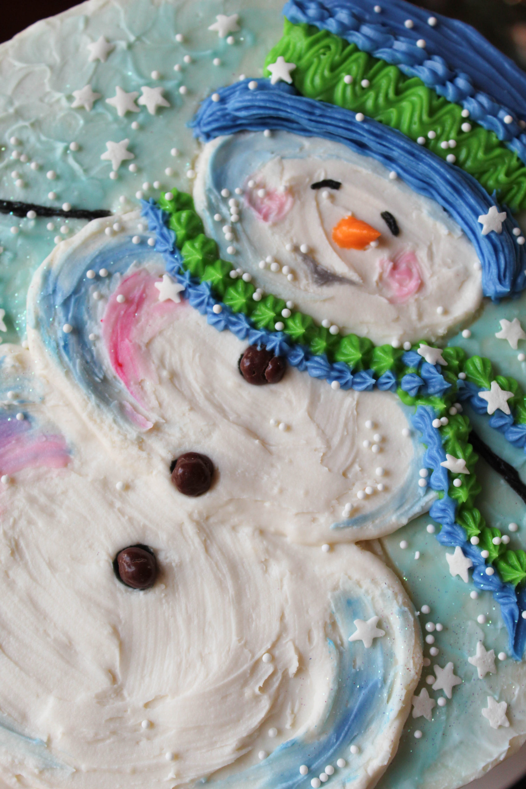 Painted Snowman Cake - Recipes Inspired by Mom